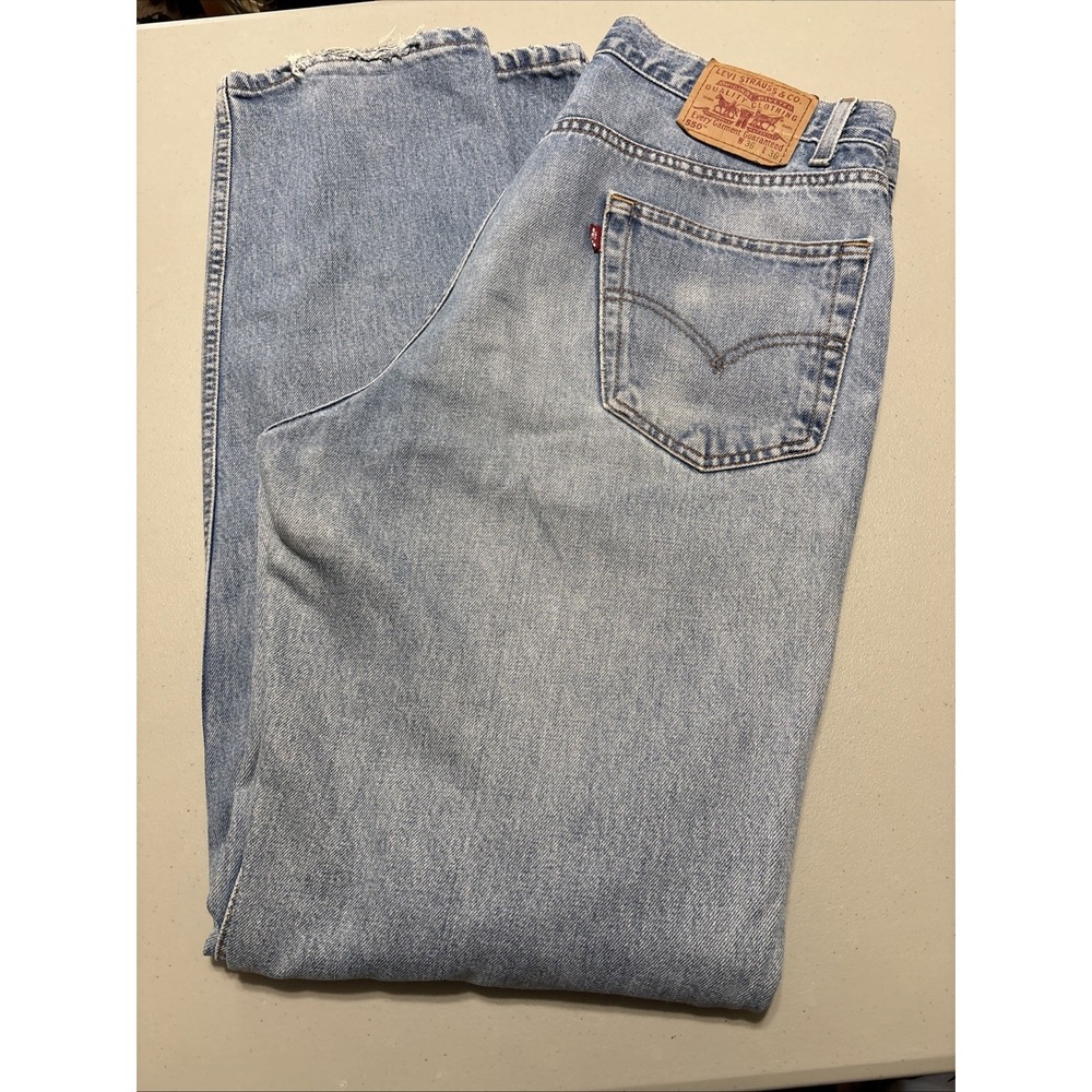 Vintage Levis 550 Jeans Mens 36x36 90s Red Tab Relaxed Fit Denim Workwear